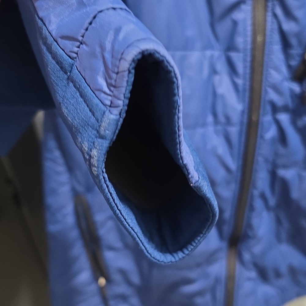 Carhartt Mens Blue Quilted Hybrid Full Zip Hooded Jacket Large Ripstop Workwear - Picture 6 of 8